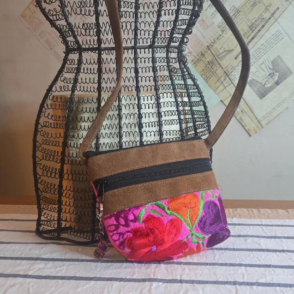 Embroidered Floral Crossbody Bag - Picture 1 of 13